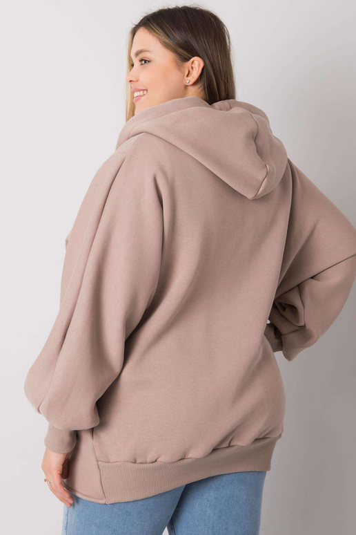 Tmavě béžová mikina s kapucí Ella