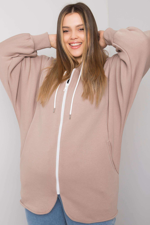 Tmavě béžová mikina s kapucí Ella