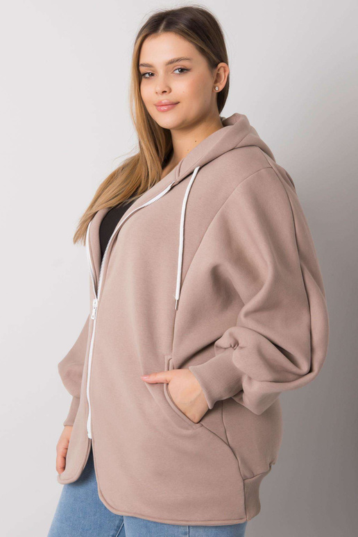 Tmavě béžová mikina s kapucí Ella