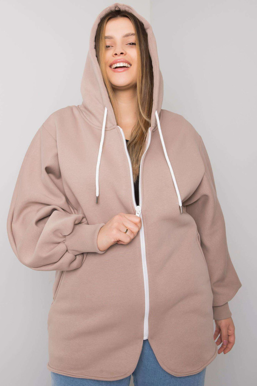 Tmavě béžová mikina s kapucí Ella