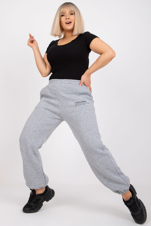 Šedé melanžové tepláky větší...