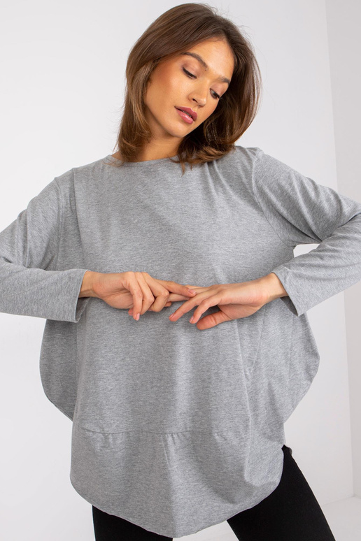 Šedá melanžová bavlněná halenka Renata