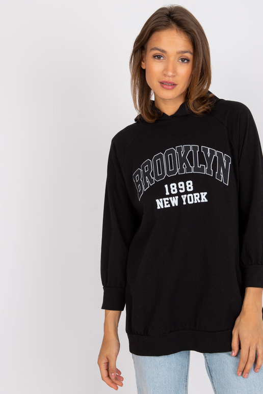 Černá mikina Roxane s dlouhou kapucí