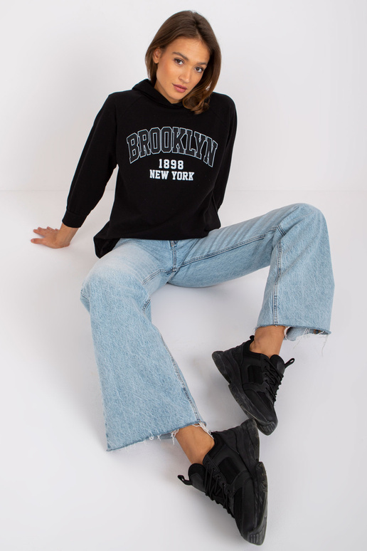 Černá mikina Roxane s dlouhou kapucí