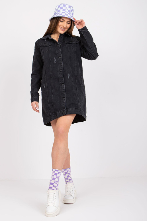 Grafitová džínová bunda s kapsami...