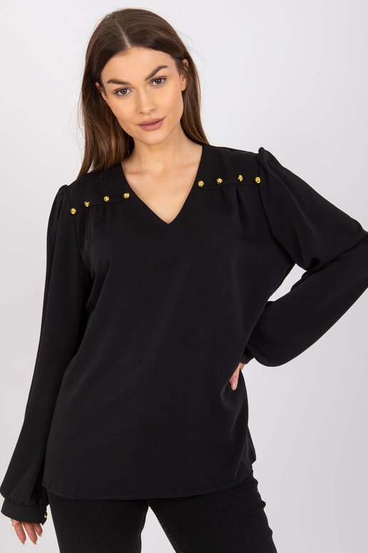 Černá společenská halenka s volným...