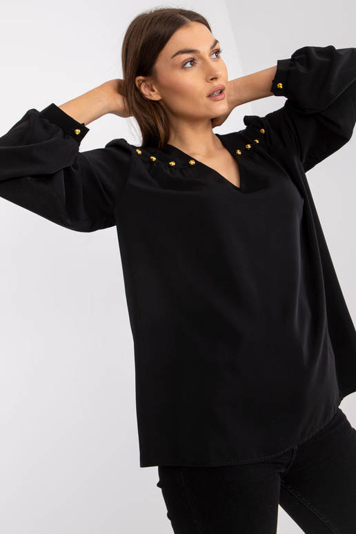 Černá společenská halenka s volným...