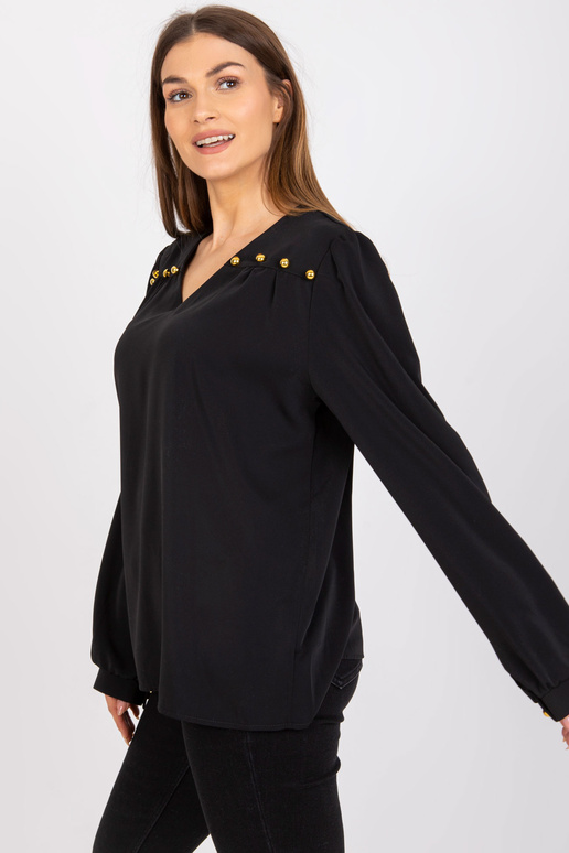 Černá společenská halenka s volným...