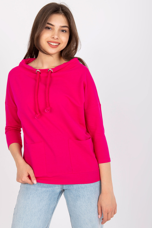 Bavlněná fuchsiová halenka s kapsami...