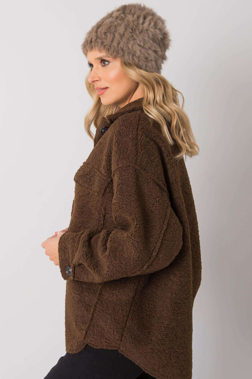 Tmavě béžová kožešinová čepice