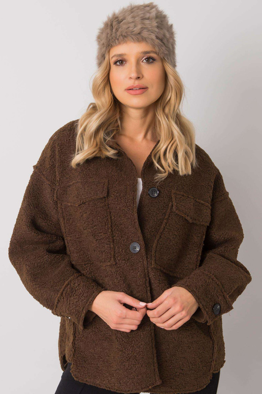 Tmavě béžová kožešinová čepice