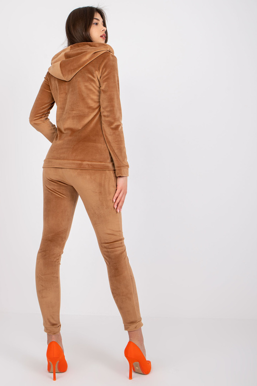 Dámský světle hnědý velurový set Ilaria