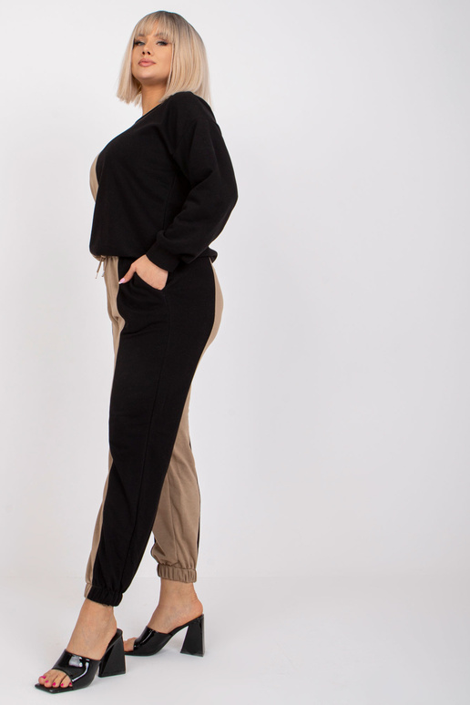 Tmavě béžová a černá tepláková...