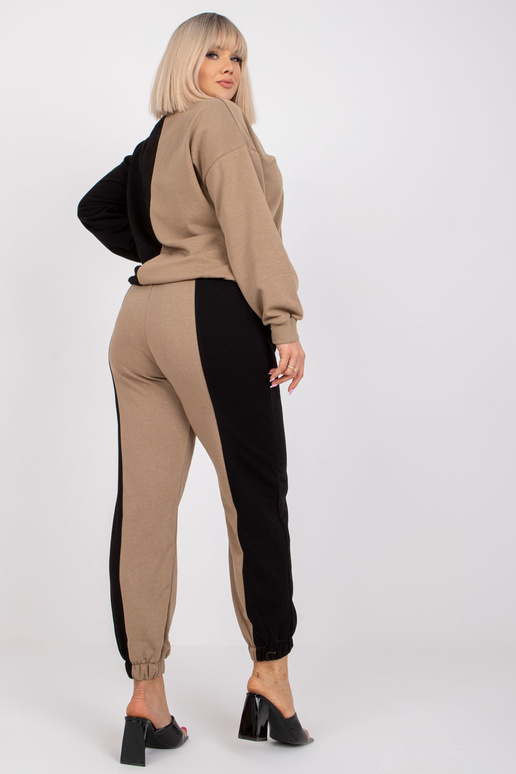 Tmavě béžová a černá tepláková...