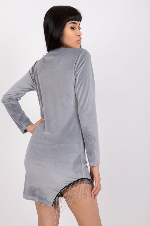 Šedé velurové šaty Melissa