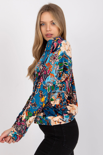 Modrá halenka s potisky Nicola