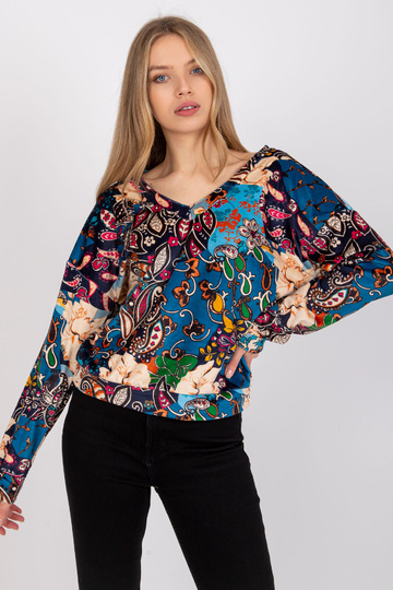 Modrá halenka s potisky Nicola 2