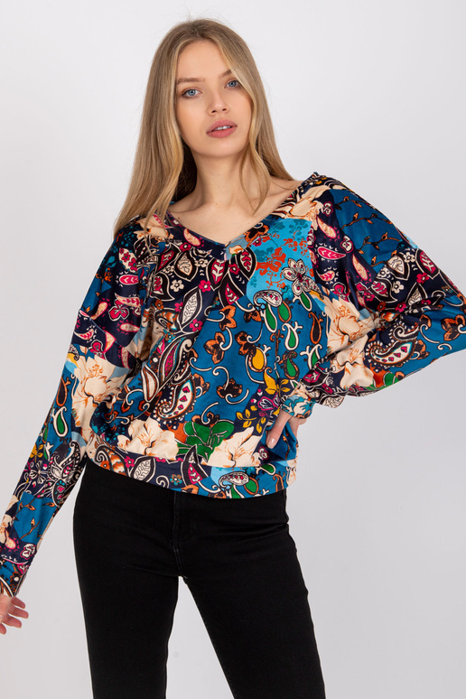 Modrá halenka s potisky Nicola