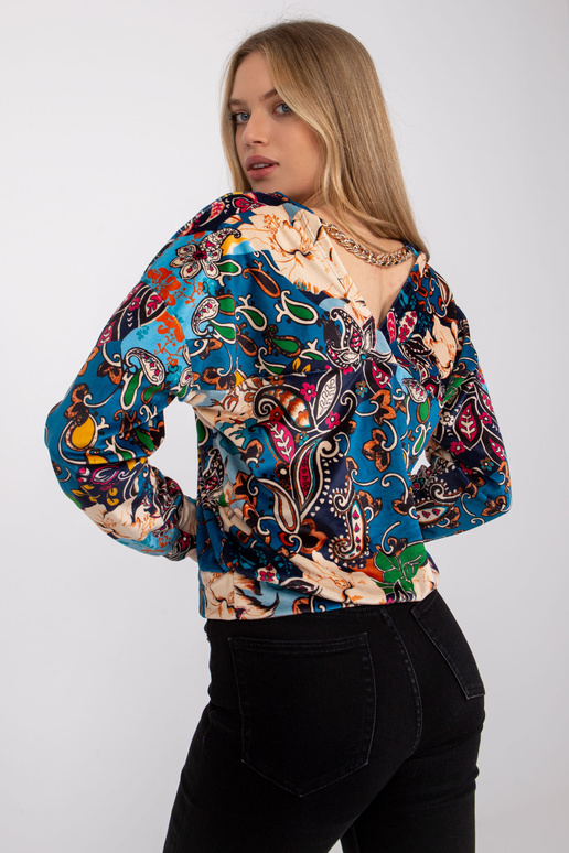 Modrá halenka s potisky Nicola