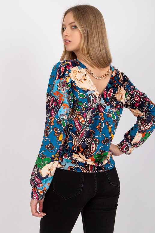 Modrá halenka s potisky Nicola