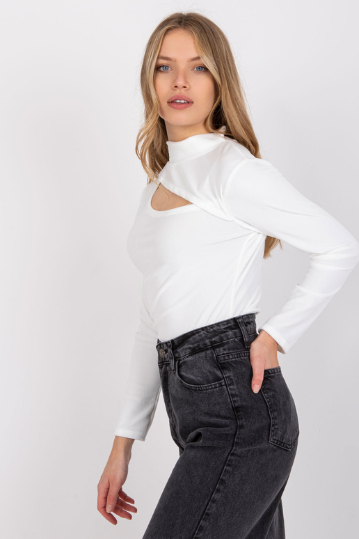 Bílá velurová halenka se stojáčkem...