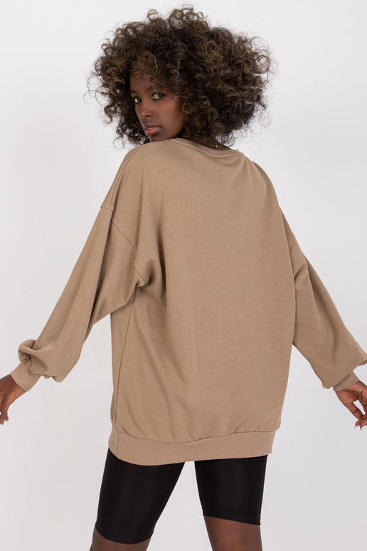 Tmavě béžová dámská mikina bez kapuce...