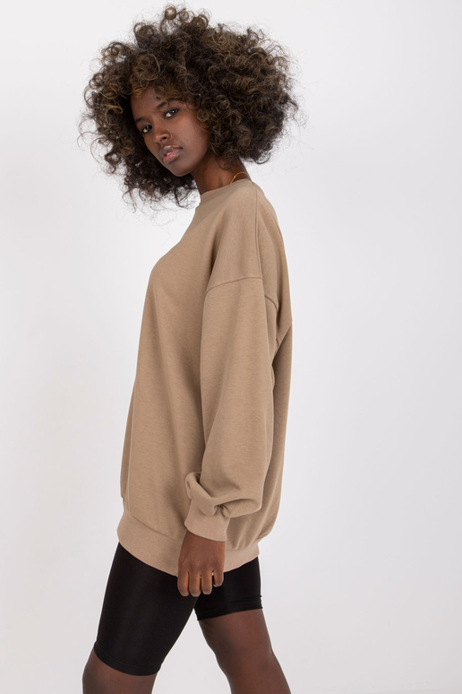 Tmavě béžová dámská mikina bez kapuce...
