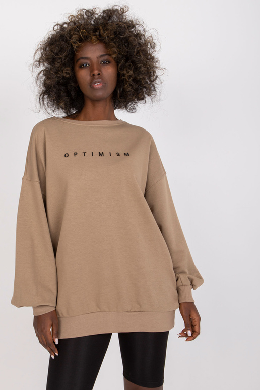 Tmavě béžová dámská mikina bez kapuce...