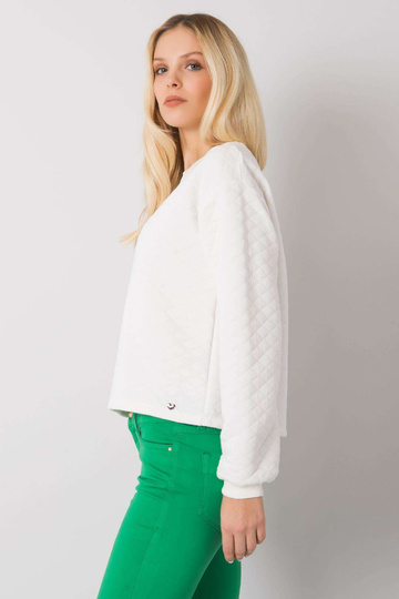 Ecru prošívaná mikina bez... 2