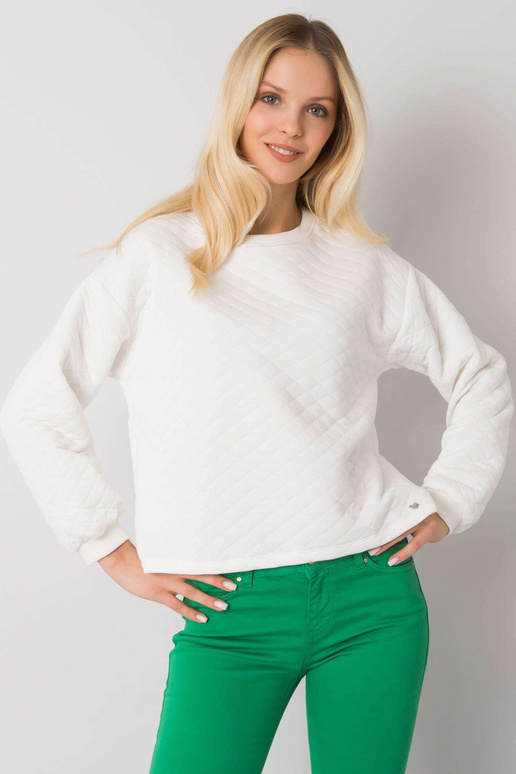 Ecru prošívaná mikina bez kapuce...