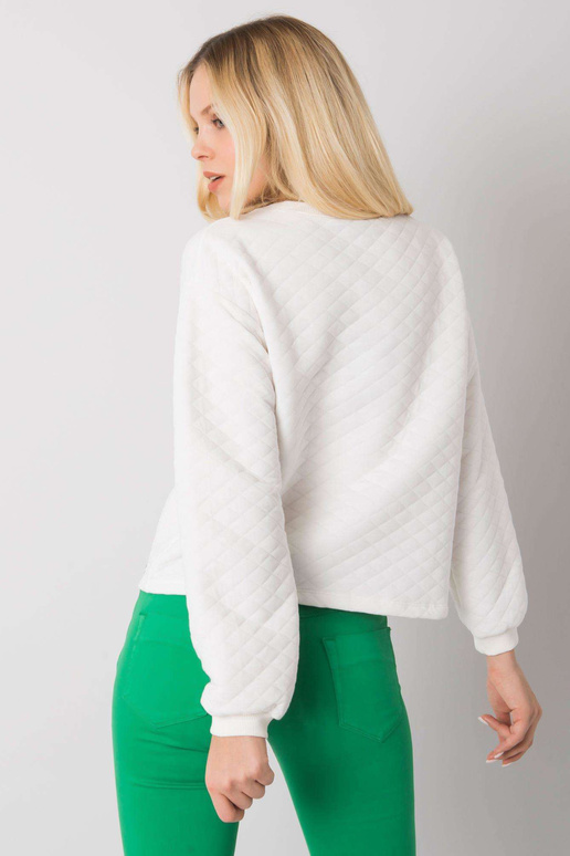 Ecru prošívaná mikina bez kapuce...