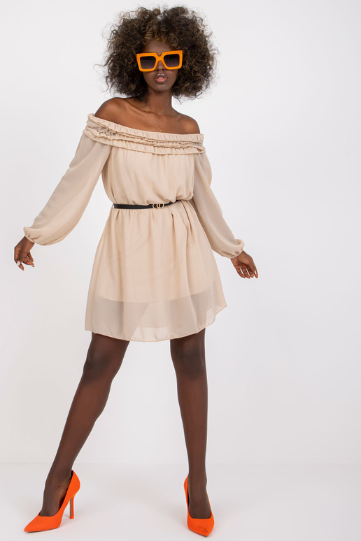 Jednovelikostní béžové šaty Ameline s...