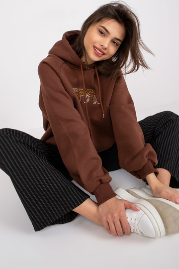 Hnědá mikina s výšivkou Peggy 2