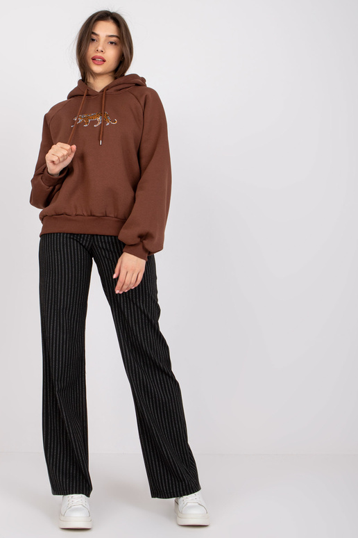 Hnědá mikina s výšivkou Peggy