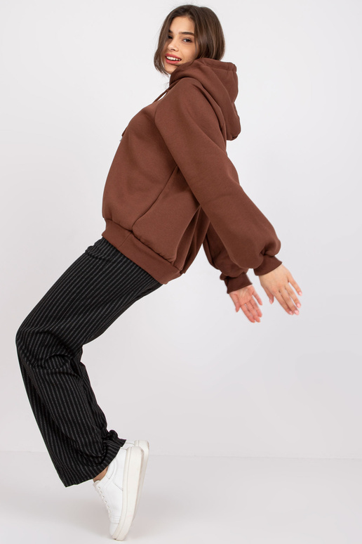 Hnědá mikina s výšivkou Peggy