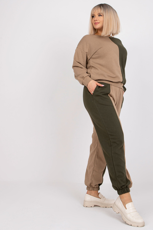 Tmavě béžovo-khaki tepláková souprava...