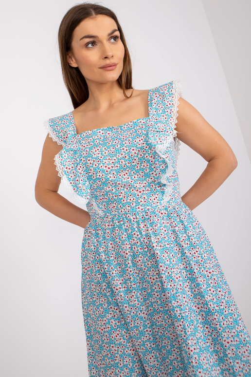 Světle modré bavlněné maxi šaty s...