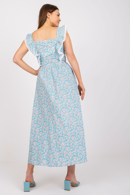 Světle modré bavlněné maxi šaty s...