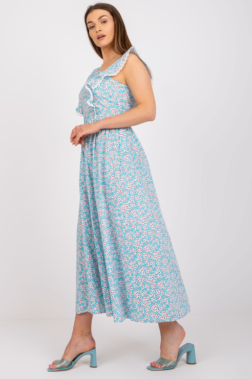 Světle modré bavlněné maxi šaty s...