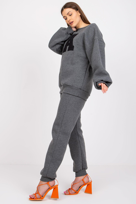 Tmavě šedá Melange dámská tepláková...