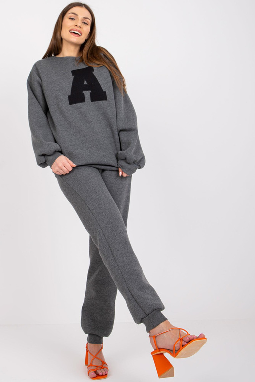 Tmavě šedá Melange dámská tepláková...