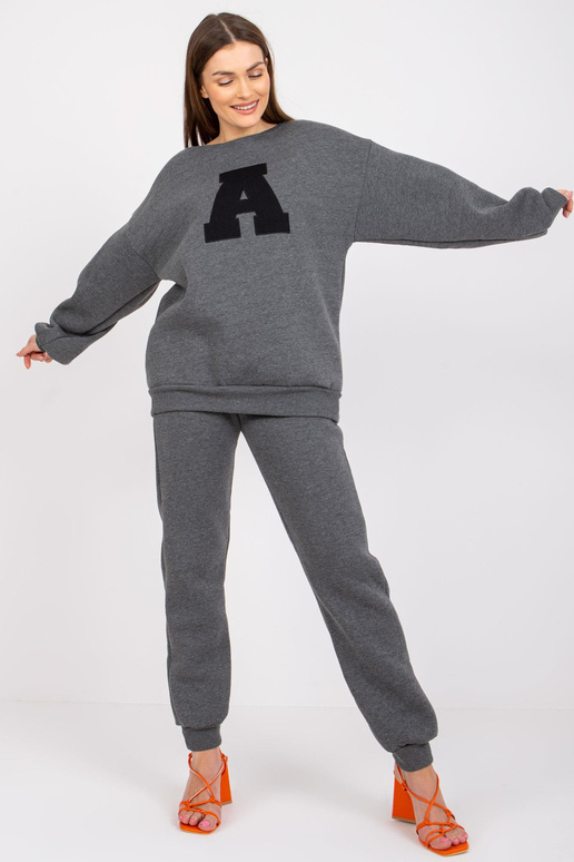 Tmavě šedá Melange dámská tepláková...