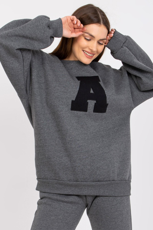 Tmavě šedá Melange dámská tepláková...