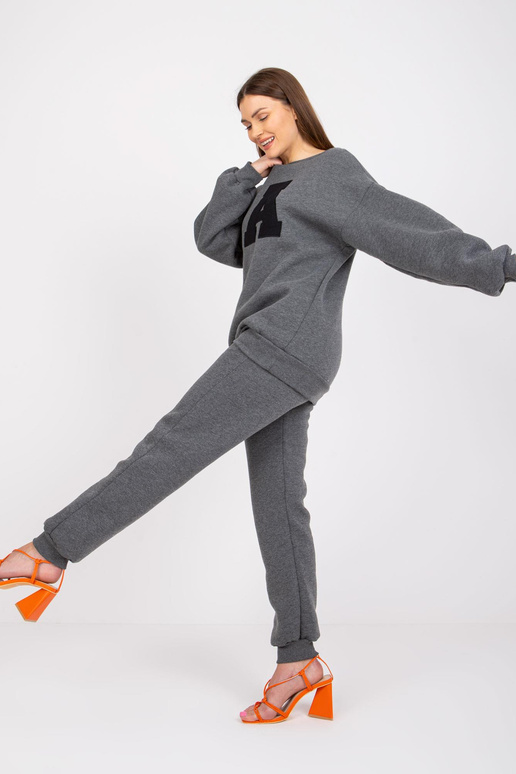 Tmavě šedá Melange dámská tepláková...