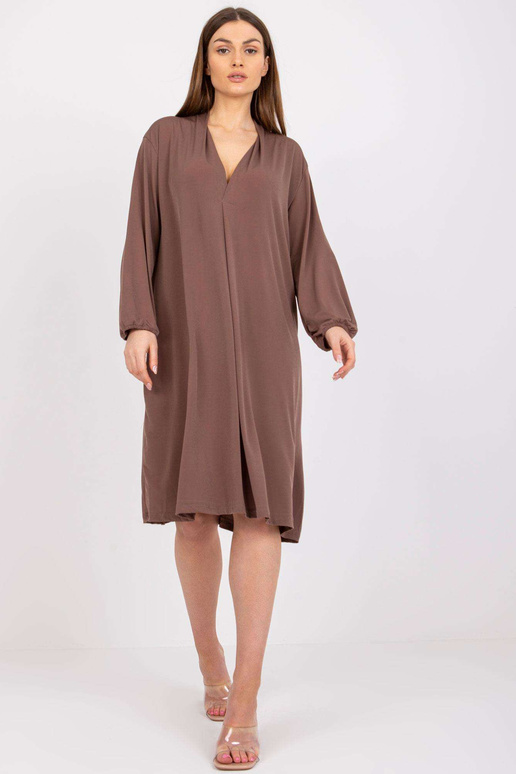 Hnědé oversize midi šaty Rimini