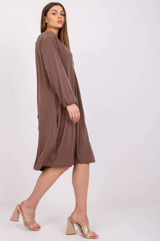 Hnědé oversize midi šaty Rimini
