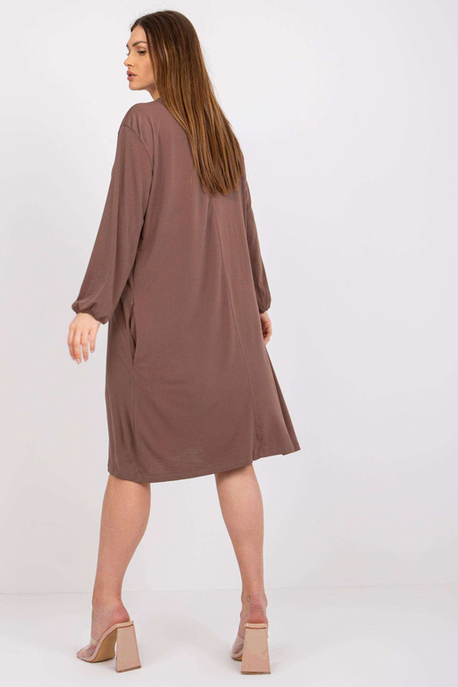 Hnědé oversize midi šaty Rimini