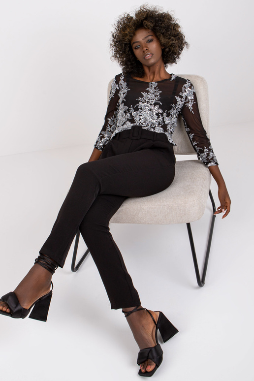 Dámské černé kalhoty s elastickým...