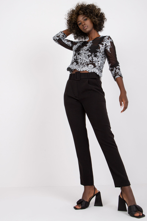 Dámské černé kalhoty s elastickým...