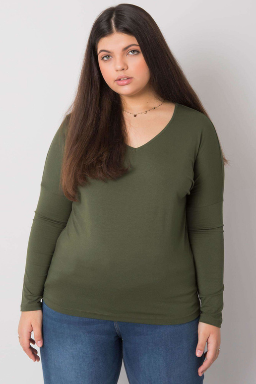 Khaki Plain Halenka Plus Size Elisa